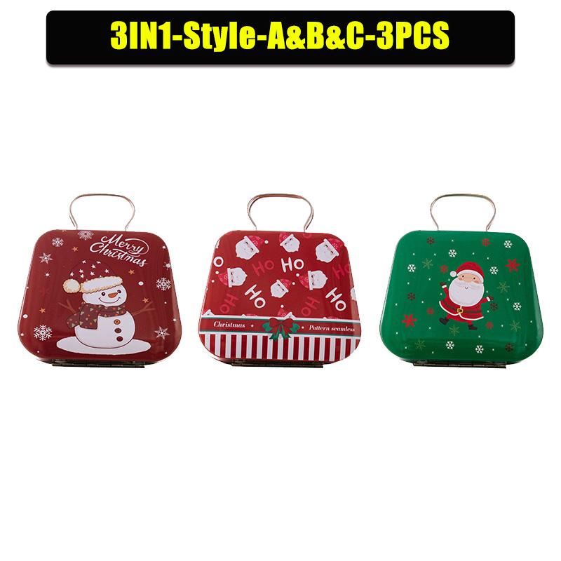 1-20PCS Tinplate Handbag Candy Box Children's Gifts Small Tin Box Mini Handbag Christmas Decoration Supplies Christmas Candy Box