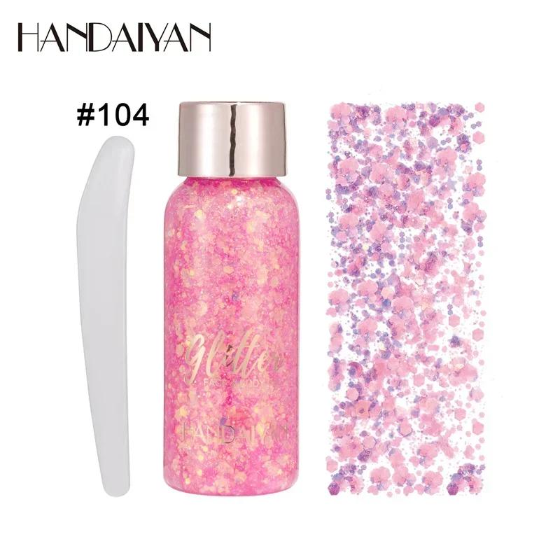 HANDAIYAN Autocollants à paillettes pour les yeux, les cheveux, le corps et le visage, Gel Art, paillettes amples, crème, bijoux en diamant, strass, maquillage, fête, Festival