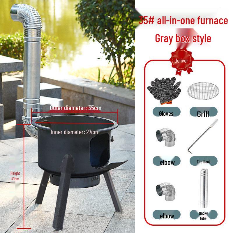 New Outdoor Firewood Stove and Cooker with Hearth for Rural Use