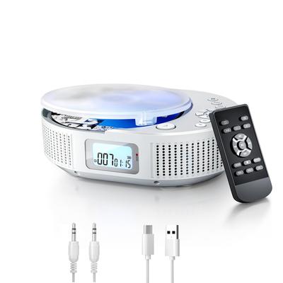 FELEMAN Bærbar CD-afspiller med Bluetooth 2000mAh Genopladelig CD Tidsstyret Slukning LED Støvtæt Klar Bluetooth og Musik Sprog og Foster Inkluderer