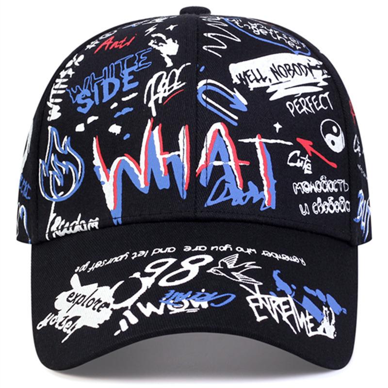 Colorful Graffiti Hip-hop Baseball Cap, Casual Sun Protection Duckbill Cap, Personalized Cap for Men and Women