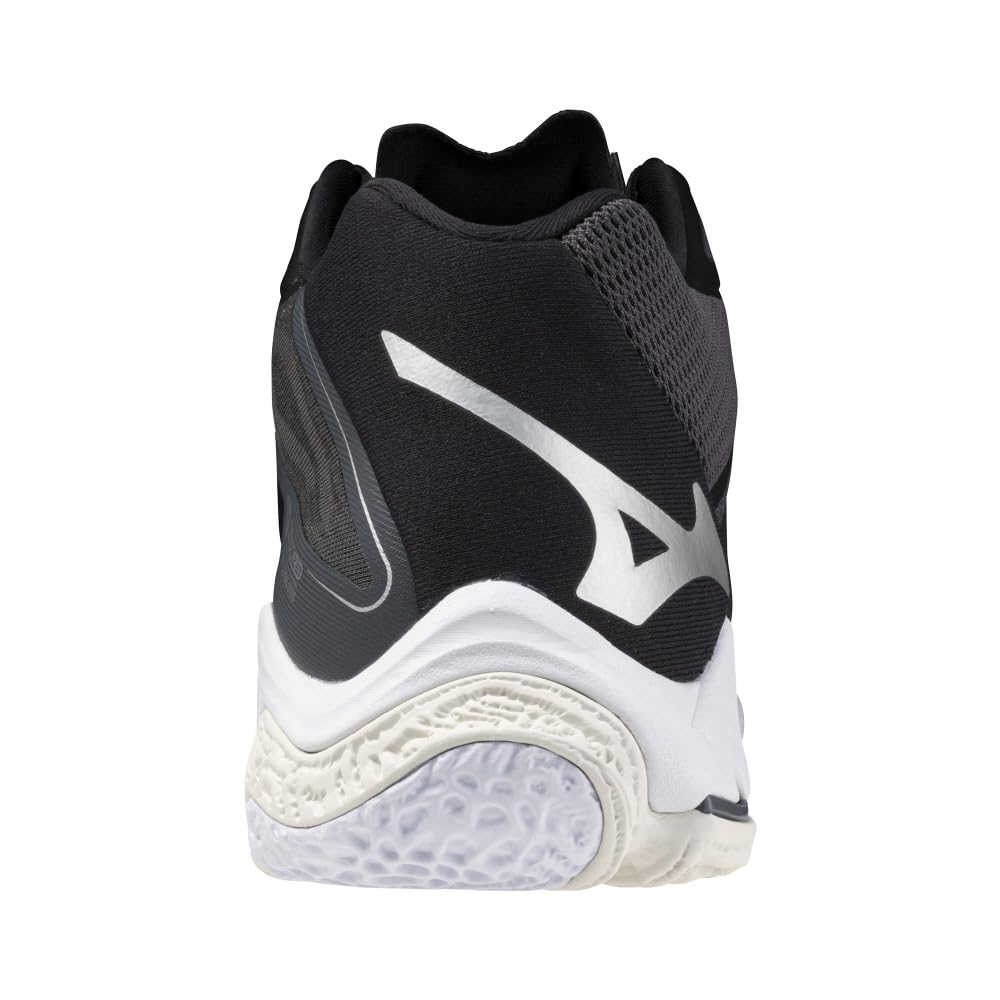 Mizuno Wave Lightning Z8 MID Volleyball Size 2E Shoes, Club/Indoor, Wide, Lightweight, Mid-Cut, Black/Silver, 28.5 cm,