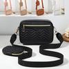 Bestickte Ein-Schulter-Crossbody-Kameratasche für Damen mit Frontreißverschluss