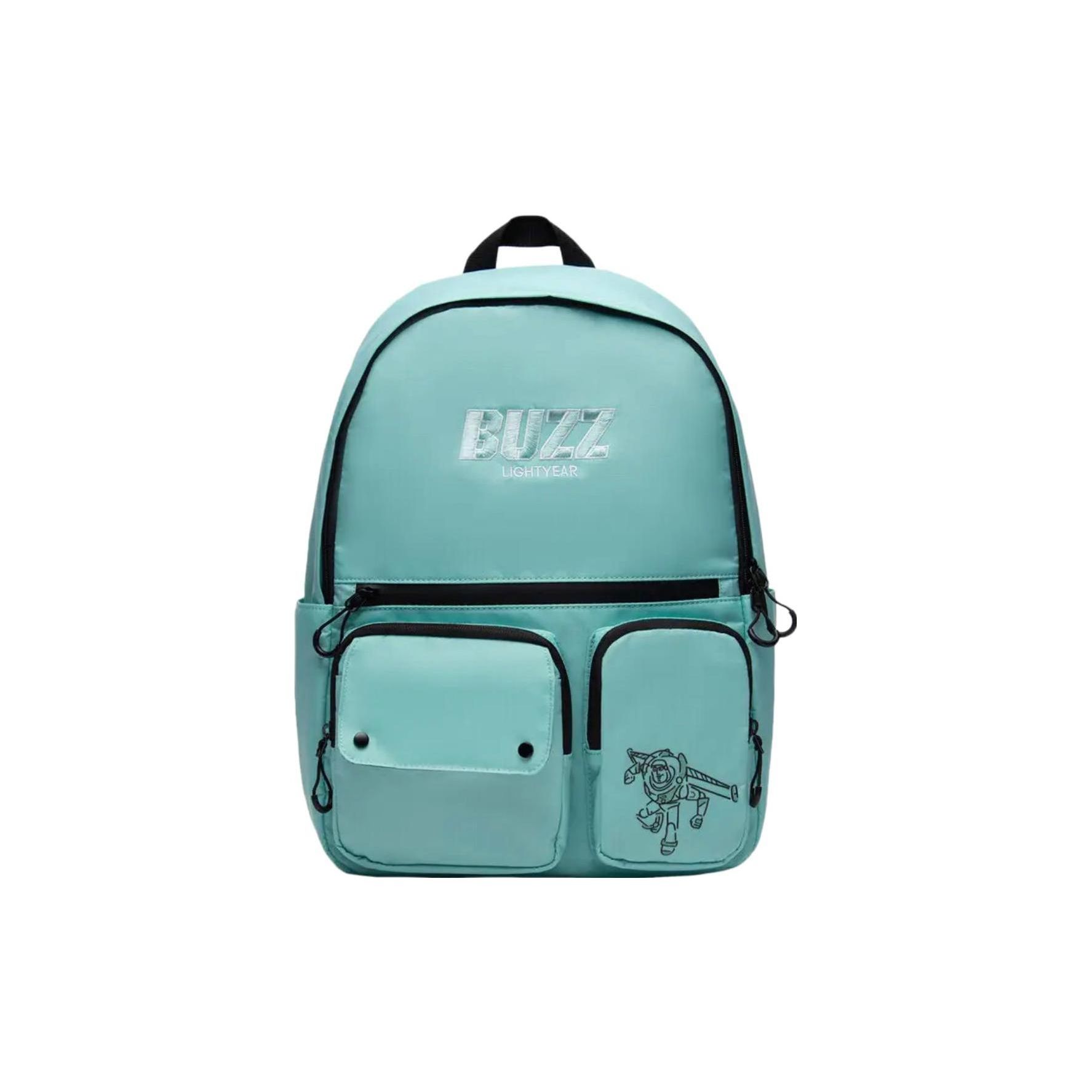 Li-Ning Large Capacity Buzz Lightyear Pattern Printed Zipper Fabric Backpack Unisex Backpack Light-Blue ABSS235-4 Light Aqua Blue