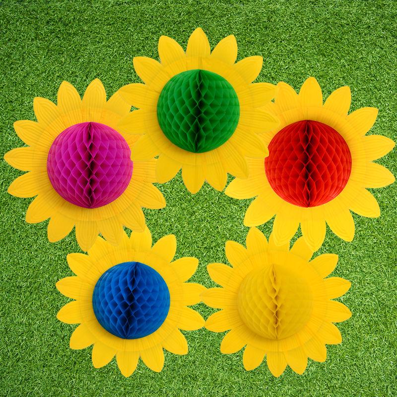 Folding Handheld Sunflower Dance & Ceremony Prop 25# (Diameter 25 cm when open)