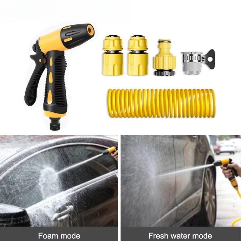 SEAMETAL Telescopic Water Pipe Car Wash Water Gun High Pressure Adjustable Spray Nozzle Clean Kit Extension Hose Car Washer Gun