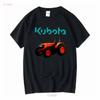 Kubota Tractor Farm Logo Mens Black T Shirt Size S To 3XL Vintage Washed Stylish Casual Designer Clothes Soft