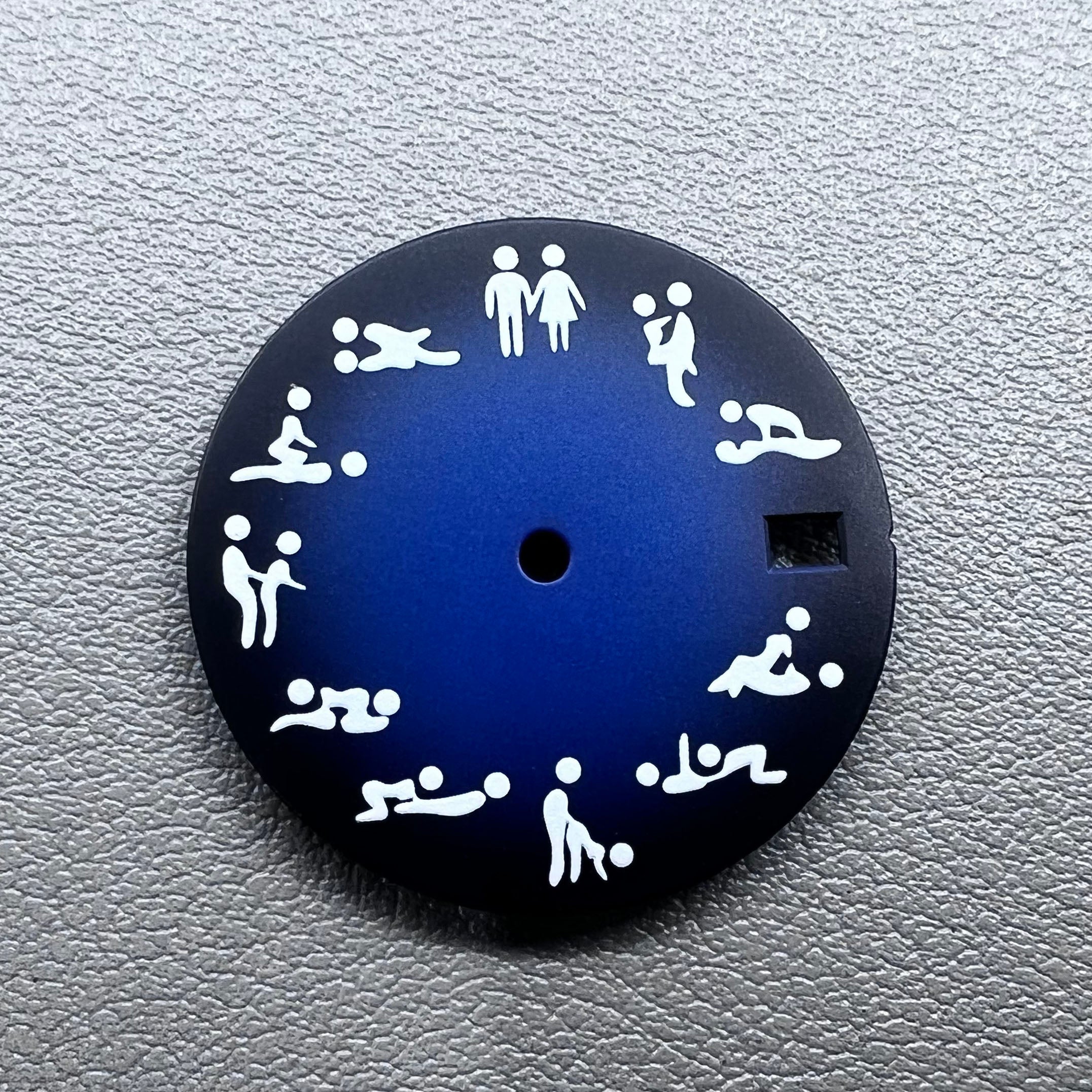 

28.5mm Watch Dial Gradual Blue Adult Love Posture Green Lume Fit for NH35 NH36