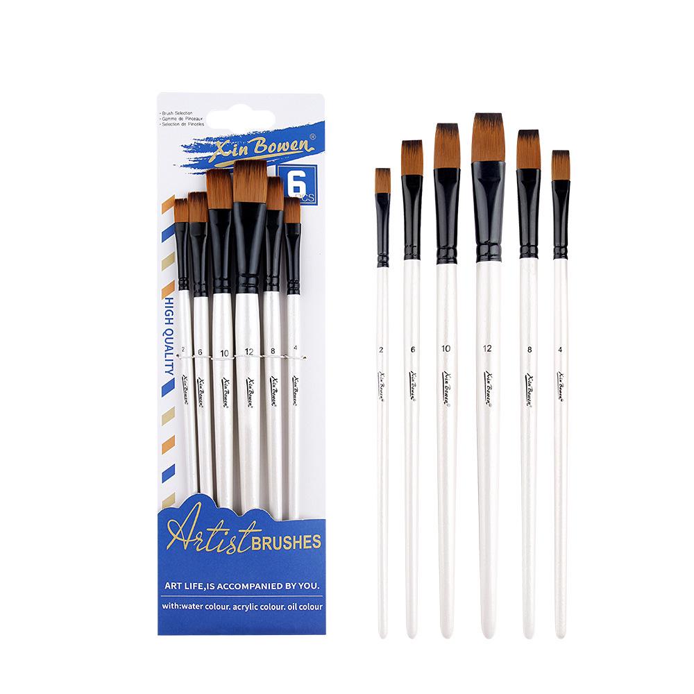 10-Piece Nylon Oil & Acrylic Paint Brush Set for Students
