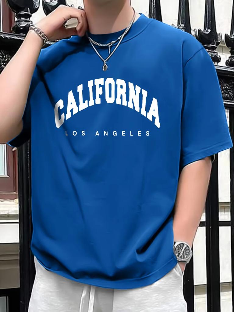 Summer New Men's California Printed T-shirt For Men Short Sleeve O-neck Tees Casual Loose High-quality Oversized Unisex Tops