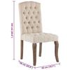 VidaXL 2x Chaises de Salle à Manger Chaises à Dîner Sièges de Cuisine Repas Meubles de Cuisine Salon Maison Intérieur Beige 287949