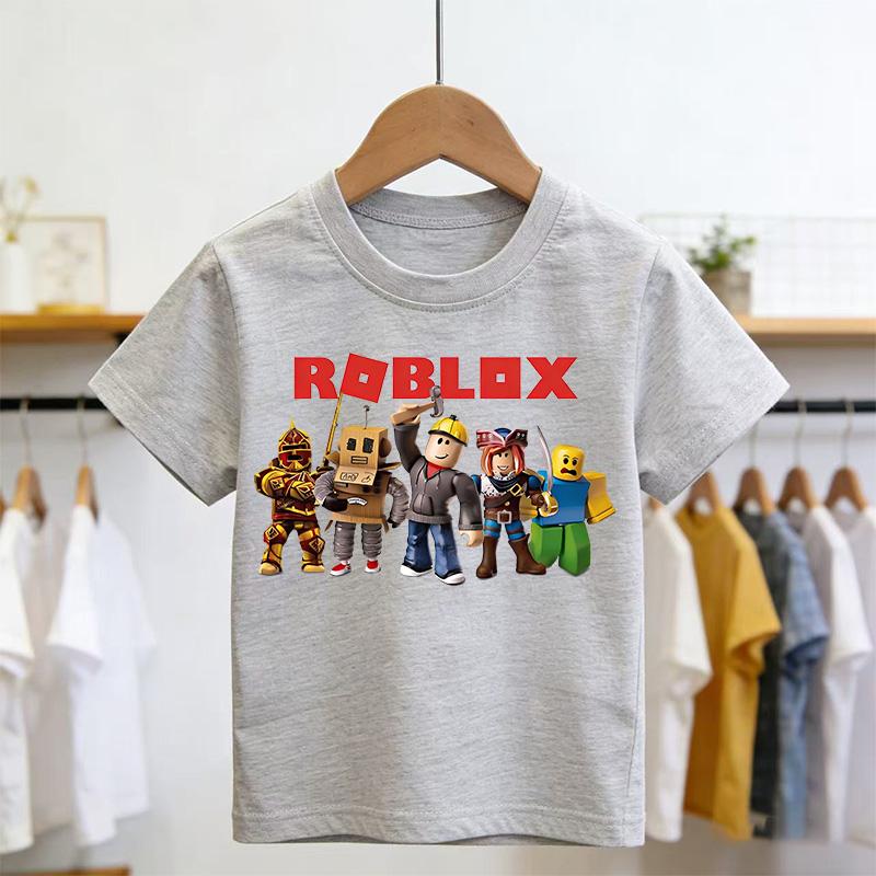 T-shirt Roblox Moda Estiva Top a Manica Corta T-shirt Ragazzi e Ragazze Top Estivi Gioco Streetwear Magliette Bianche per Bambini