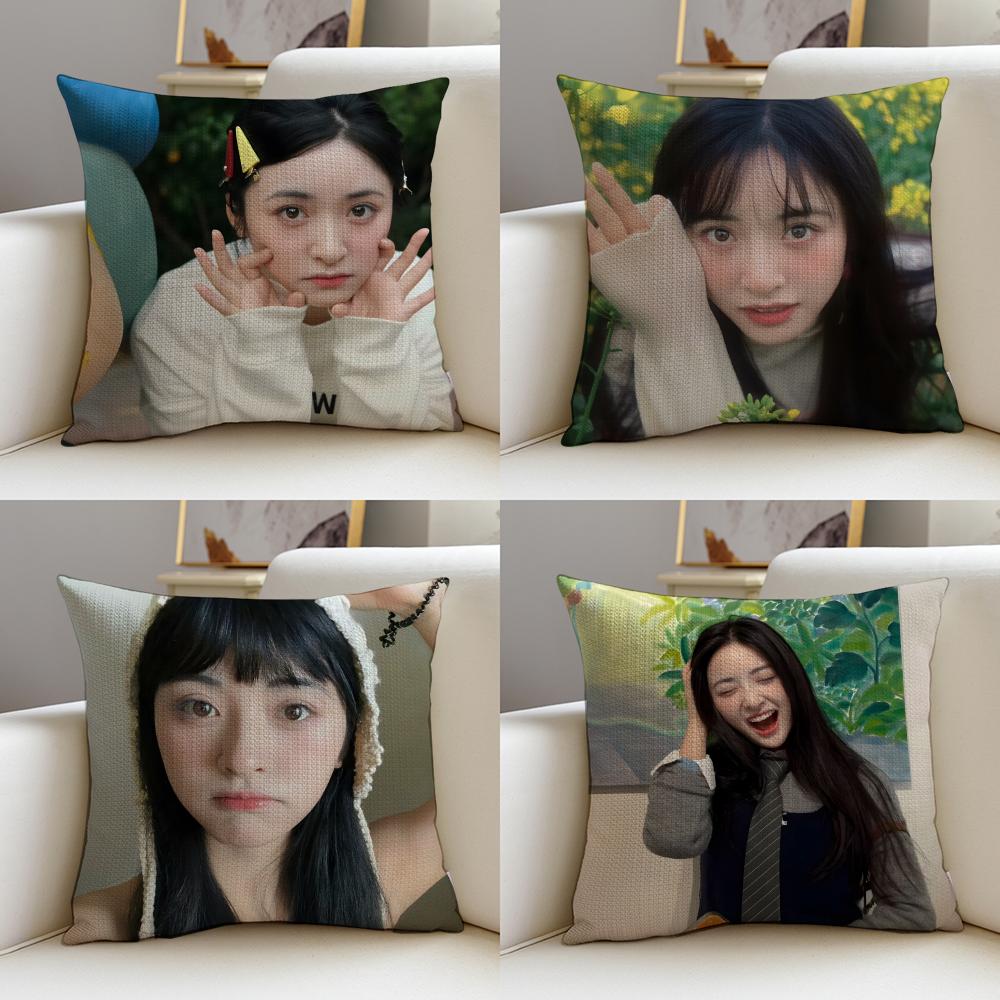 Sweet SShen YueS Cushion Cover Breathable and skinfriendly linen pillowcase square removable and washable cushion