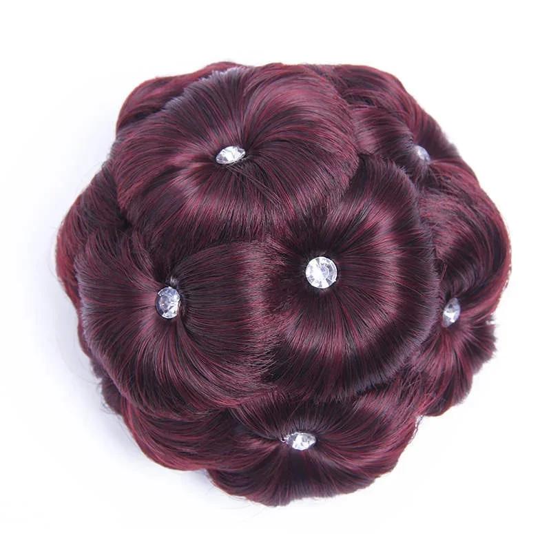 1KS Módní kulatý drdol do vlasů, kudrnaté vlasy, svatební kamínková ozdoba hlavy, personalizované stylingové nástroje pro ženy, dárky, vlasové doplňky