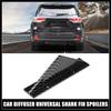 4pcs Black Straight Car Rear Lower Bumper Splitter Lip Wing Diffuser Shark Fin Spoiler Universal with Screw for Car SUV Durable Material