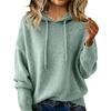 Women S Loose Fit Hooded Knit Pullover Sweater Long Sleeve Solid Color