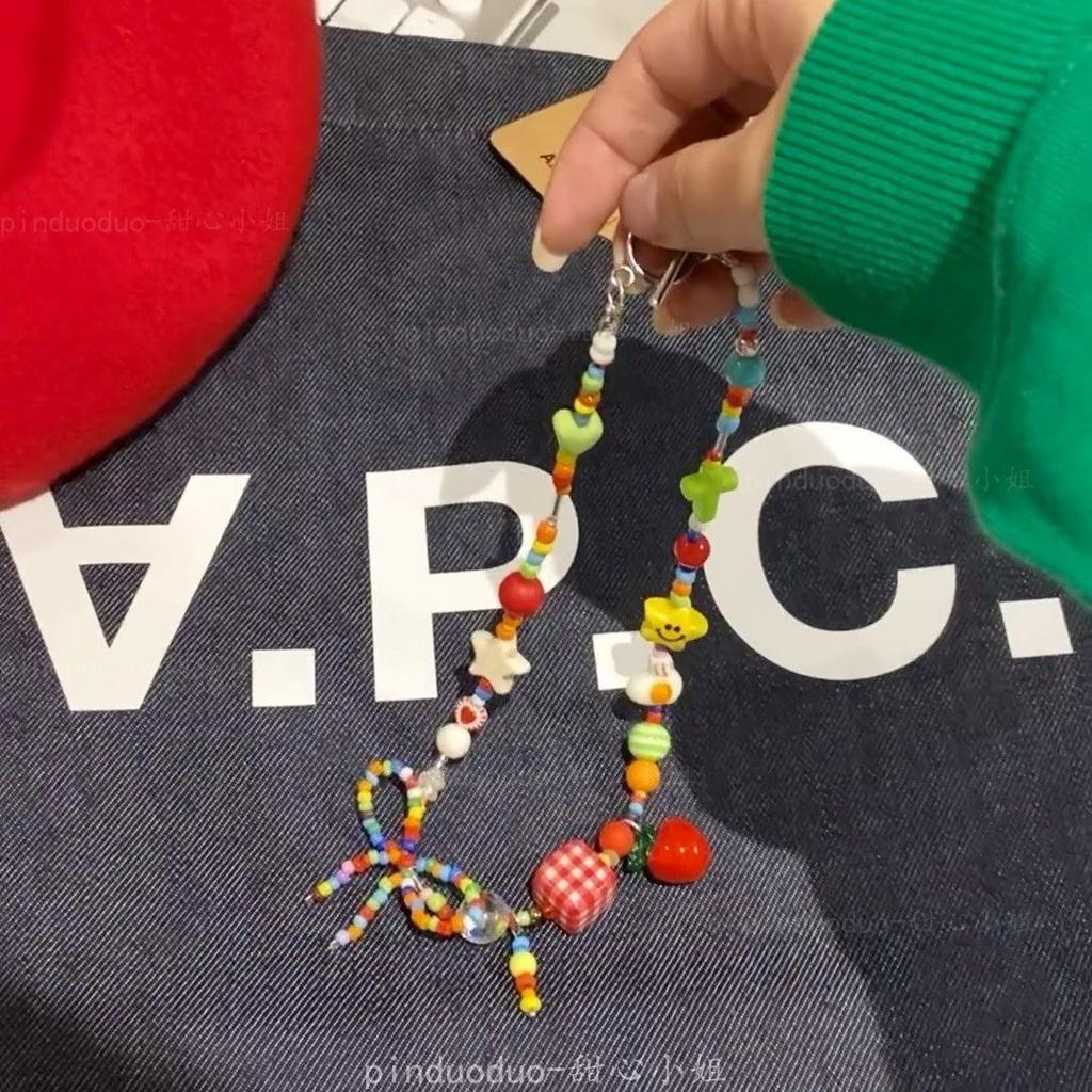 Dopamine color apple star beaded necklace new light luxury summer collarbone chain