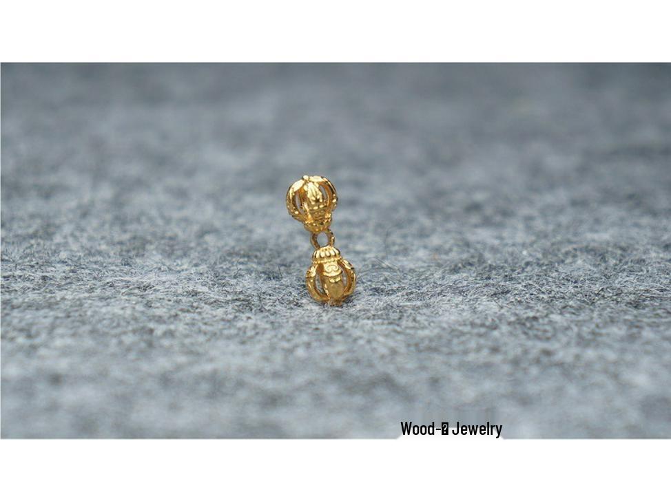 Gold Plated S925 Silver Vajra Spacer Bead for DIY Bracelet Pendant
