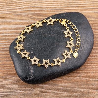 

Nidin New Arrival Creative Design Luxury Gold Color Chain Bracelets Love Heart Bangle for Women Wedding Gift Jewelry Wholesale