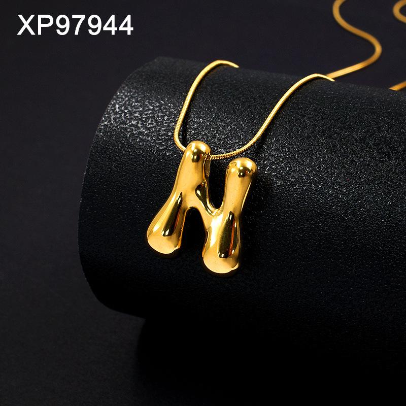 Personalized Gold-Plated Titanium Letter Necklace for Women - Fashionable Clavicle Chain Jewelry