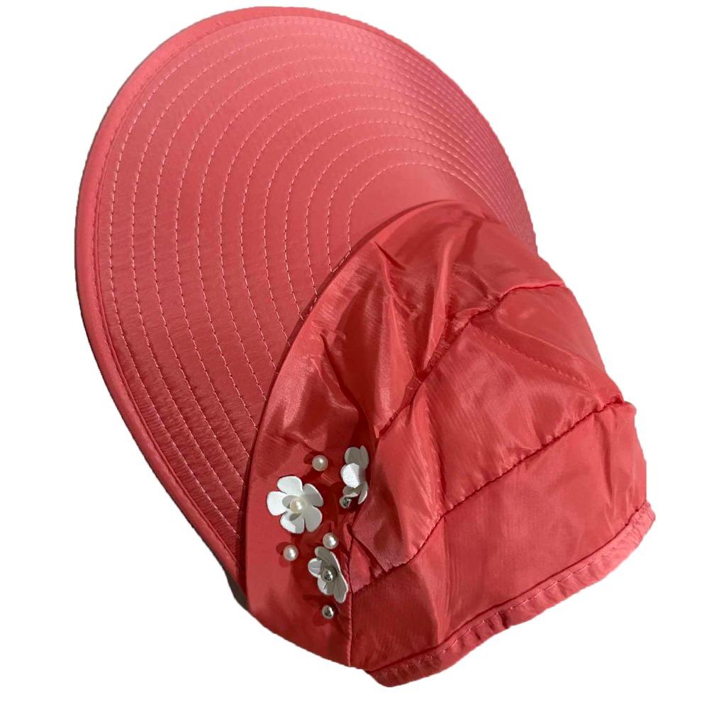 Wide Brim Summer Ponytail Cap UV Protection Beach Visor Cap Portable Women Sun Hat  Outdoor