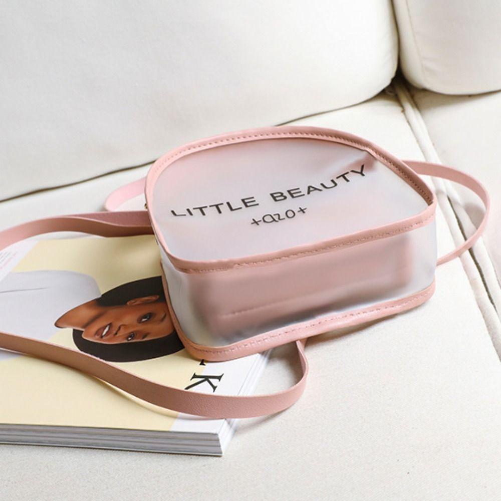 Visible Transparent Crossbody Bag Adjustable Strap Candy Color Pu Bag  Beach