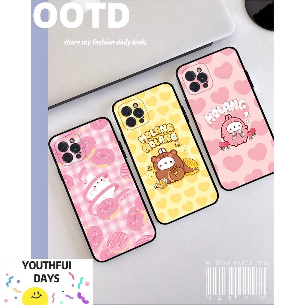 Kawaii Cute Rabbit M-MolangS Anime Phone Case For IPhone 14 Plus 13 Mini 11 16 15 17 Pro Max Protection Shockproof