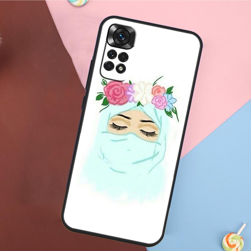 Muslim Islamic Gril Eyes Hijab Cover For Xiaomi Redmi Note 13 Pro 14 12 11 9 10 9S 10S 11S 12S Redmi 10C 12C 13C 14C Case