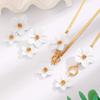 Metal Flower Jewelry Set OT Buckle Pendant Jewelry Suit Elegant Flower Necklace Earrings Set  Party