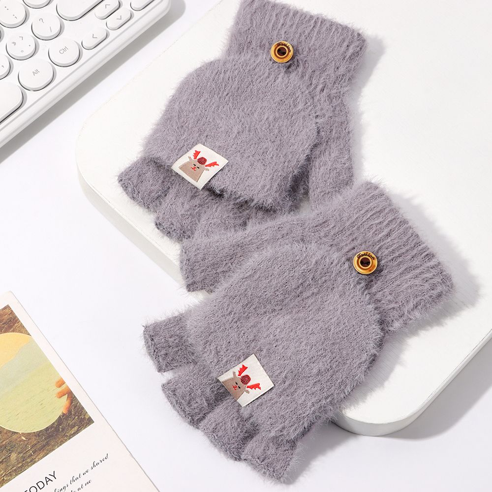 Apparel Accessories Keep Warm Cold Proof Winter Gloves Half-finger Fawn Flip Cover
