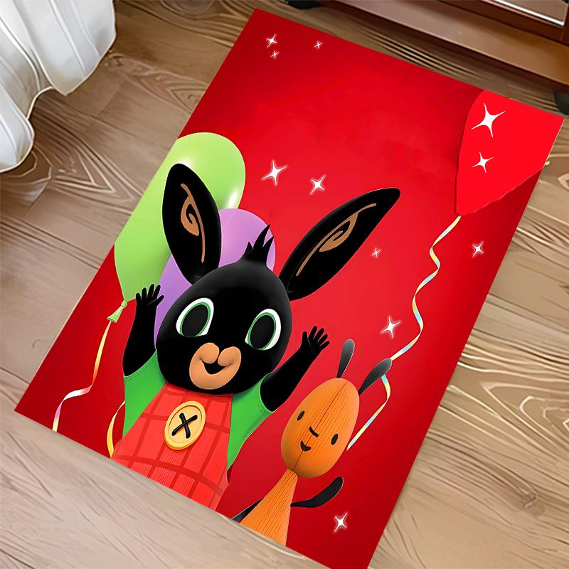1pc Bing Print Area Rug - Soft, Washable Non-Slip Indoor Mat for Office Chairs, Living Room, Home Office Decorative Rug