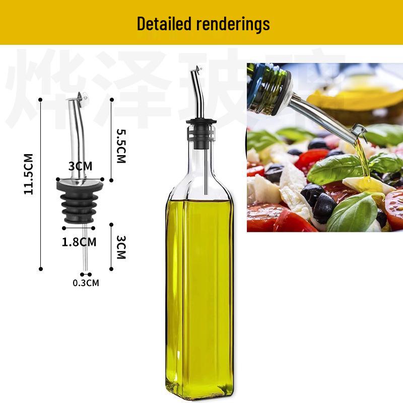 Large Capacity Thickened Glass Olive Oil, Soy Sauce & Vinegar Bottle for Kitchen