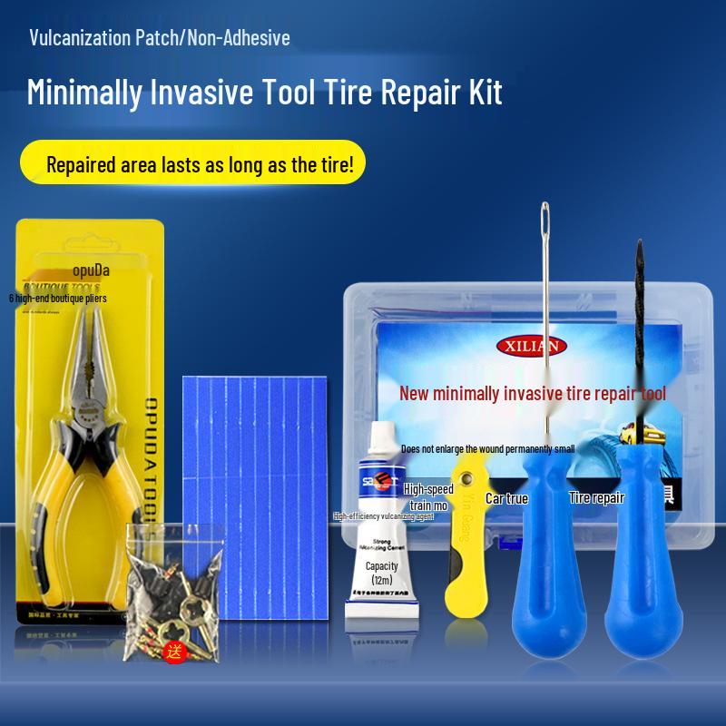 Compact Tire Repair Kit for Cars, Motorcycles, & Electric Vehicles