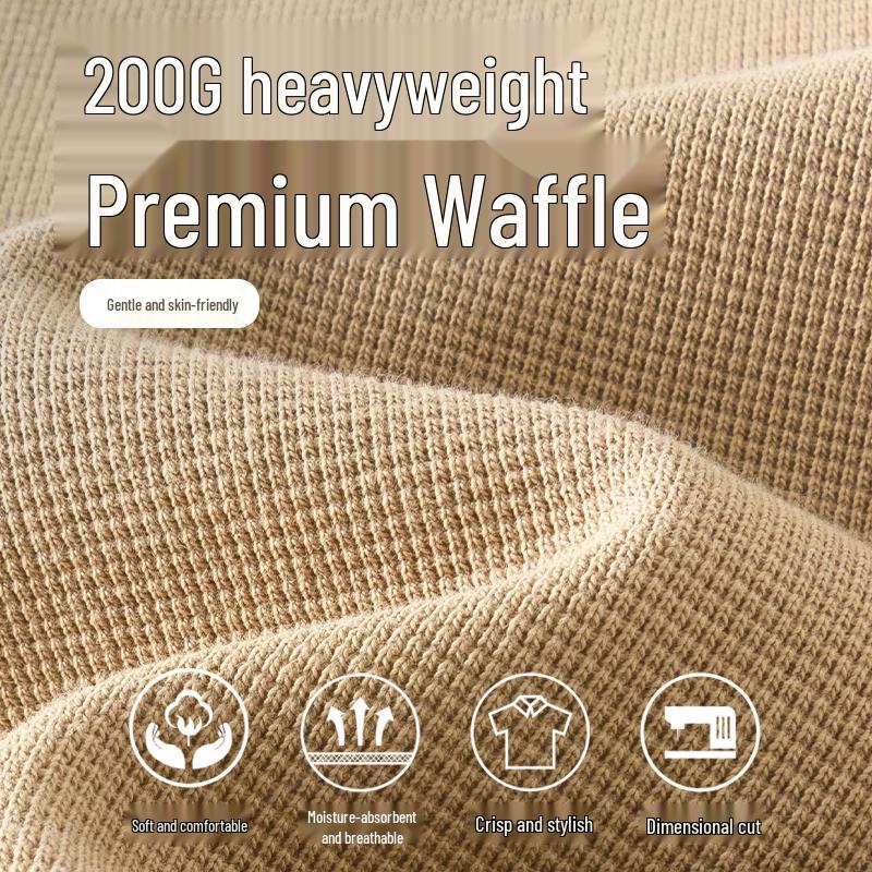 GENIOLAMODE Men's Waffle Texture Tapered Casual Pants