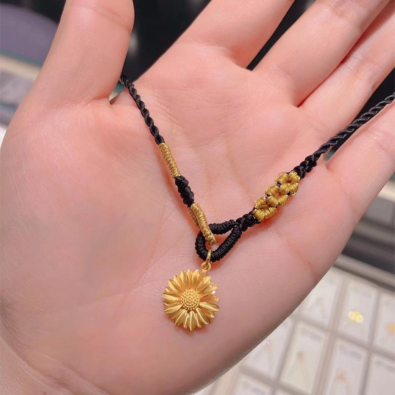 Летний подвесной кулон-ожерелье с подсолнухом и ромашкой, ручная работа, 2023 Hand-Woven