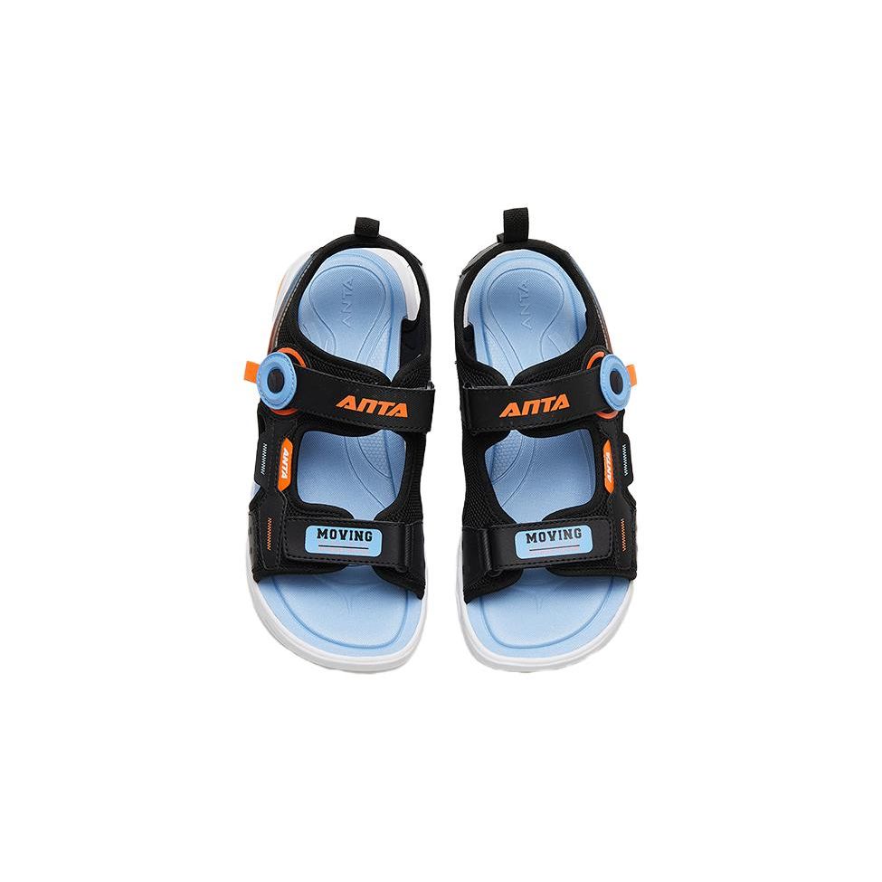 Anta Comfortable Versatile Shock Absorbing Durable Kids Sandals Kids Sandals Black Orange 312336987-1
