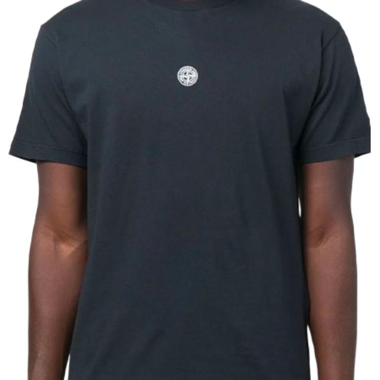 Stone Island Fw22 Logo Print Straight Cut Short Sleeve T-Shirt Men tops Blue 77152NS86-V0020