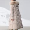 Fashion Woman Long Parkas Winter Coats Hooded Faux Fur Collar Thick Warm Overcoat Women's Jackets