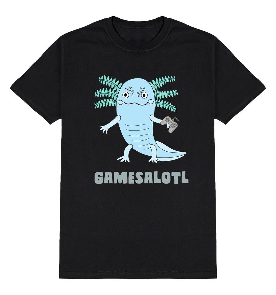 

Gamesalotl T-Shirt Funny Axolotl Gaming Gamers Mens Womens Cotton Top 4XL