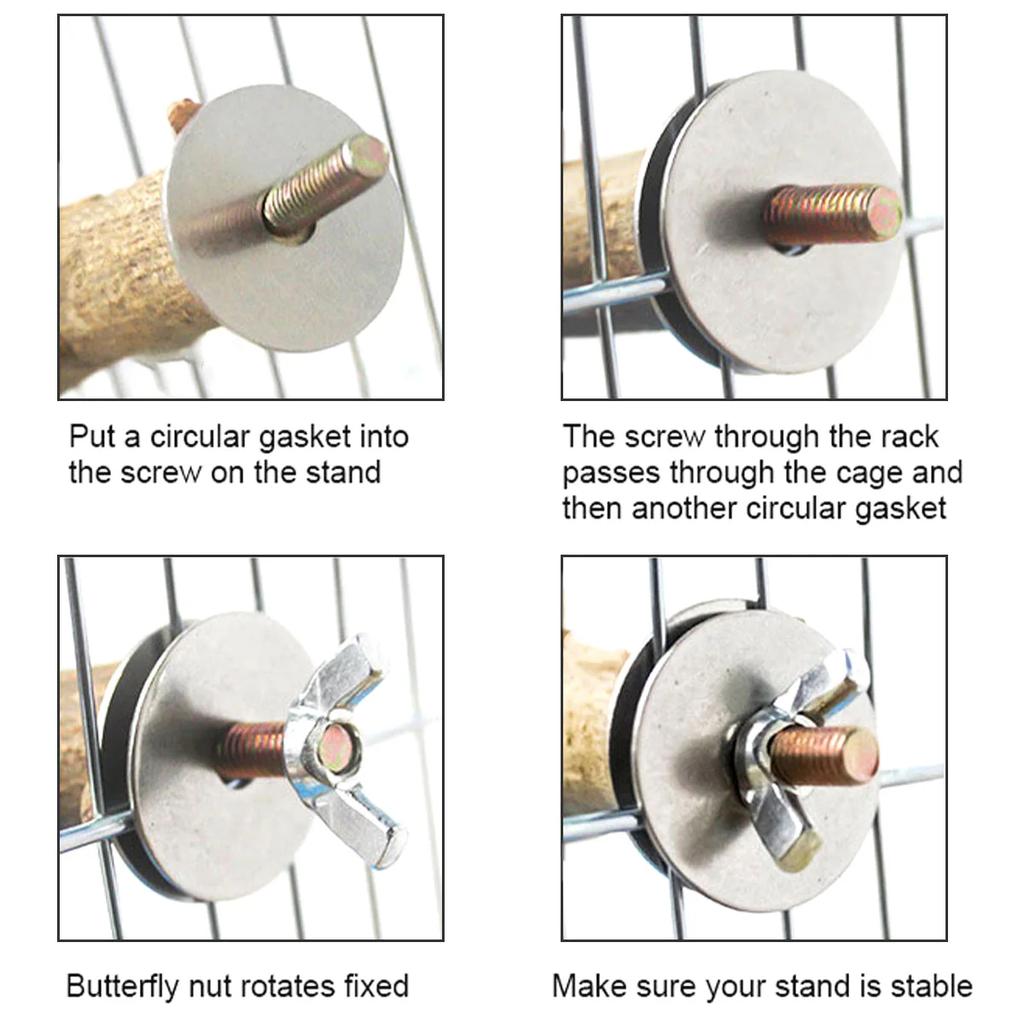 2/10pcs Natural Wood Bird Standing for Parrot Bird Perches Stick Parrot Stand Platform Wooden Exercise Climbing Paw Grinding