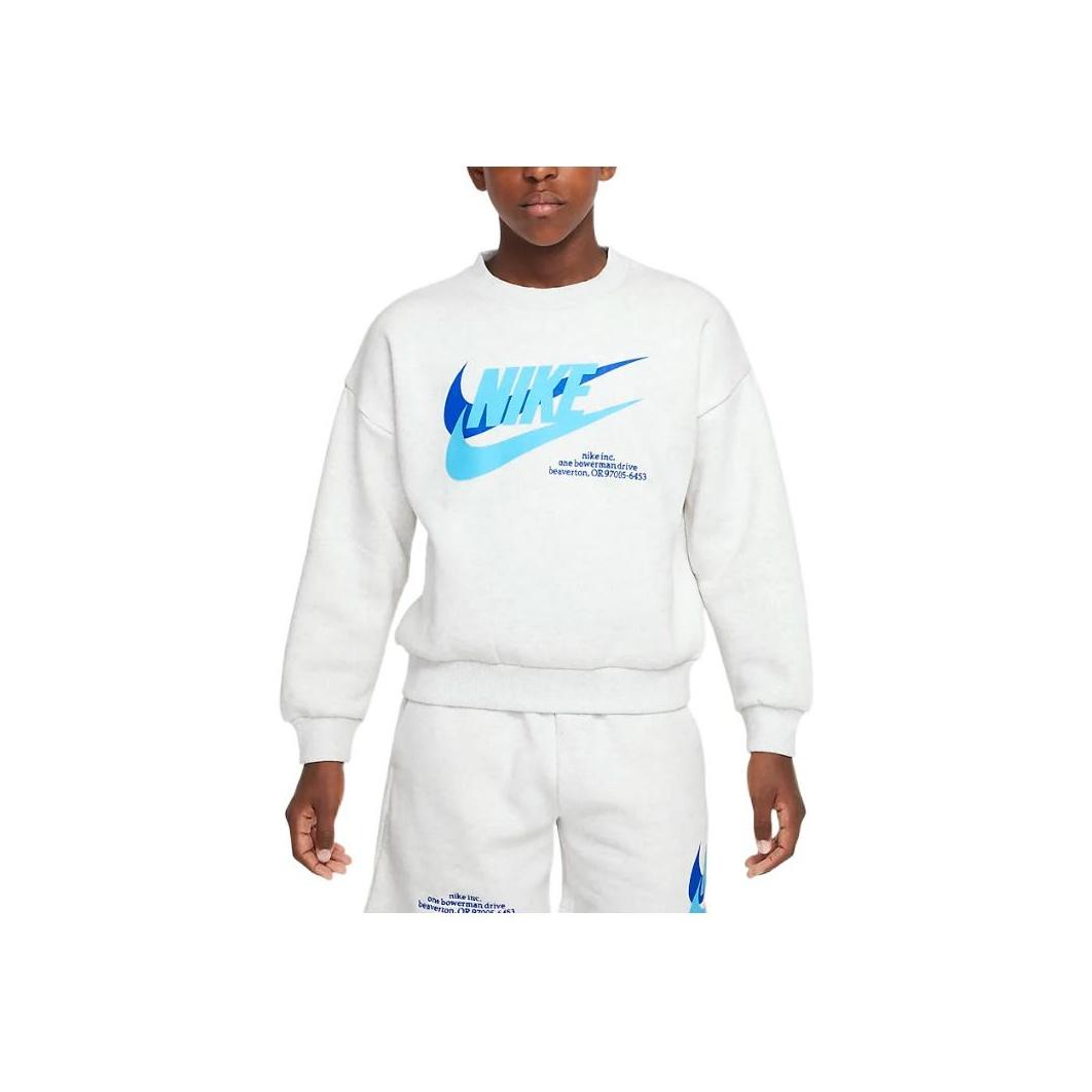 

Nike Спортивная флисовая толстовка с круглым вырезом и длинными рукавами Icon Letter Logo Print, детская толстовка цвета березы и серого DX5140-051 M