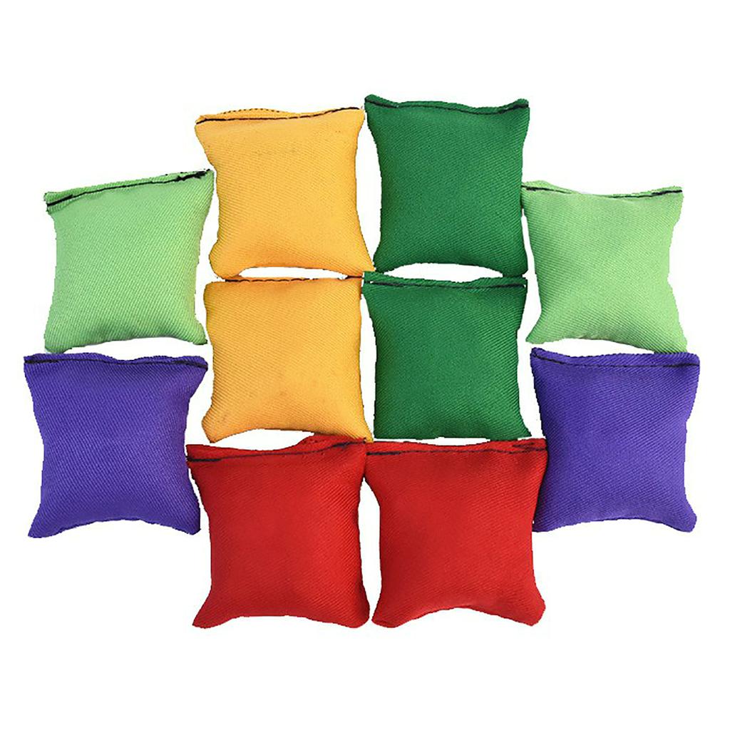 Set di 10 Sacchetti per Cornhole Riempiti di Mais Sacchetti in Tessuto per Cornhole Attrezzatura di Allenamento per Esterni Gioco di Lancio Corn Hole per Giochi in Famiglia