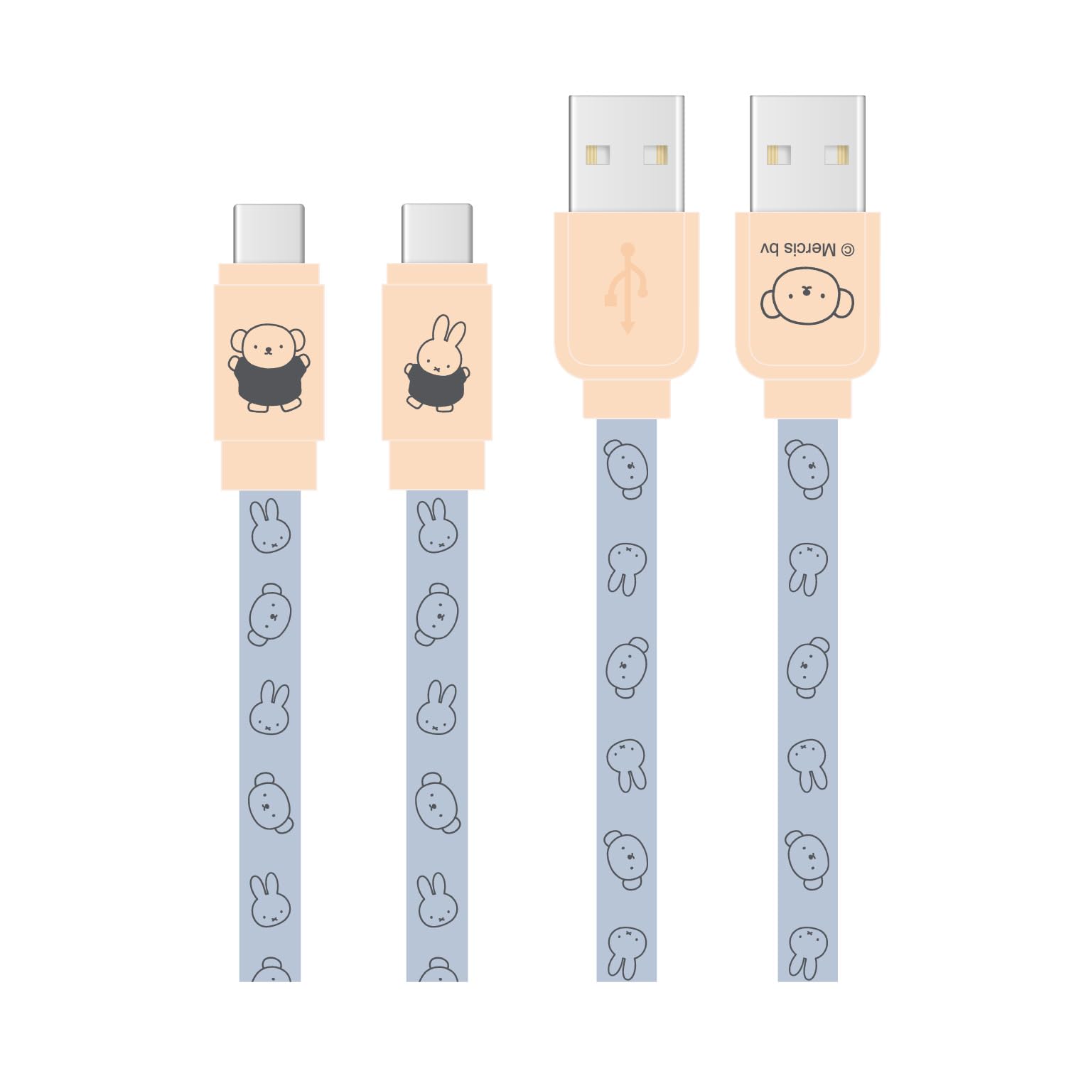 

Gourmandies USB Type-C Sync & Charging Cable, Miffy & Boris, MF-388C