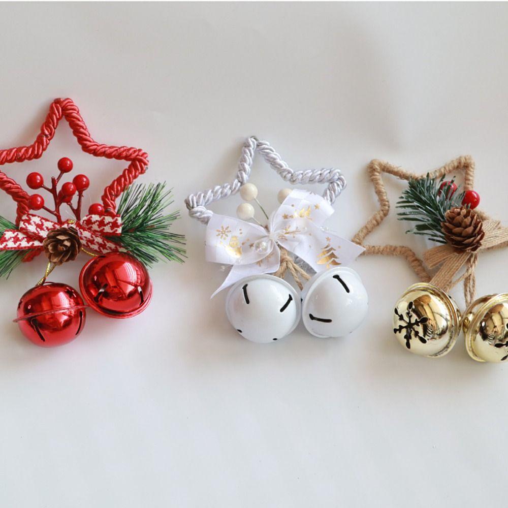 Plastic Xmas Pentagram Hanging Pendant Christmas Bell Christmas Door Bell Festive