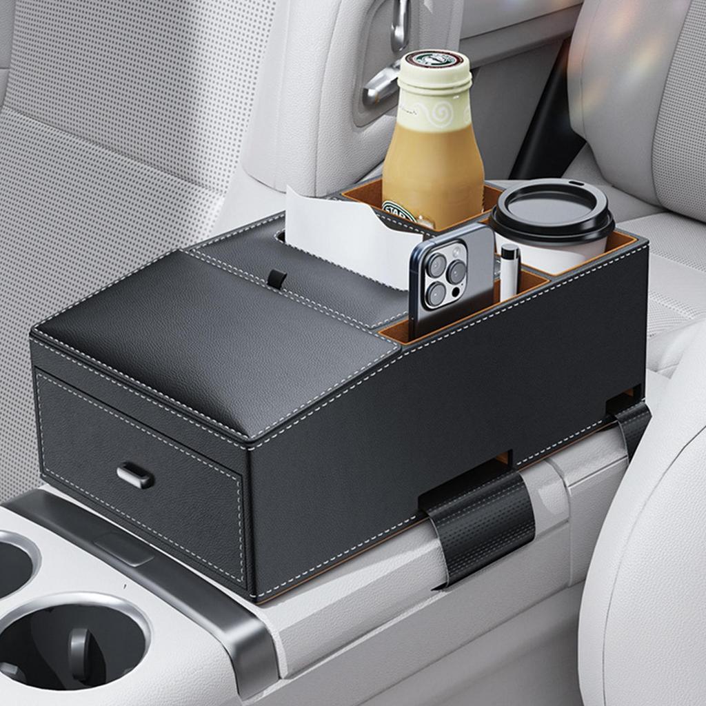 Car Armrest Organizer Ergonomic Cover Cushion Car Arm Rest Organizer Cup Holder For Automotive Interior Phone Accessories