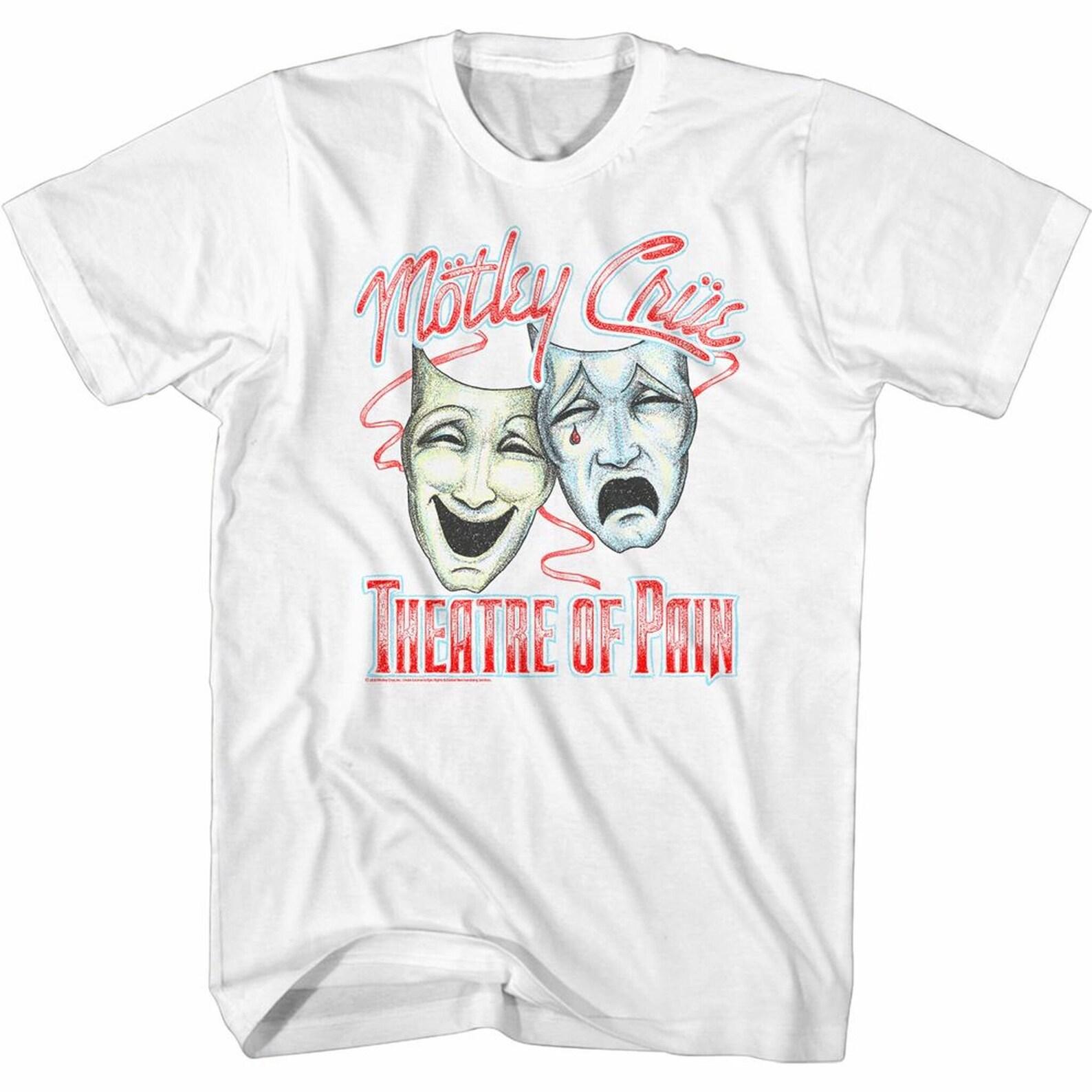 Motley Crue Dotty Masks White Adult T-Shirt L