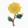 Temperament Trendy Flash Zircon Sunflower Brooch Ladies' Wedding Party Daily Clothing Accessories For Women Jewelry Gift
