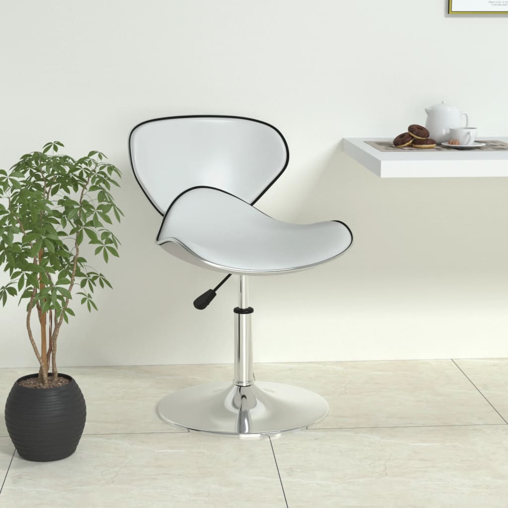 Vidaxl Bar Stool, White, Upholstered In Faux Leather