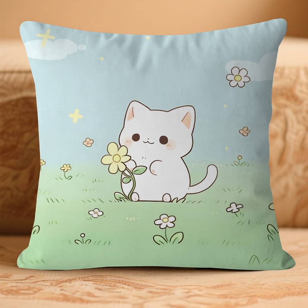 Lucky Cute Cat Pillow Cover Sofa Cushion Cover Home Room Decoration Children Gift