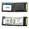 Men's Carbon Fiber Pattern RFID Short Wallet with Front Pocket Dollar Clip